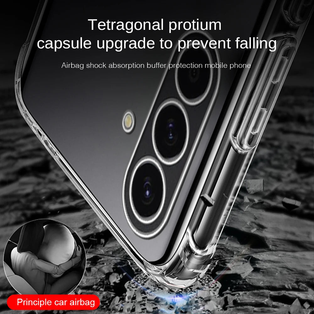 Clear Soft Shockproof Cover Coque For Samsung Galaxy S25 FE Case Lens Protection Shell SamsungS25FE GalaxyS25FE S25FE 5G Funda