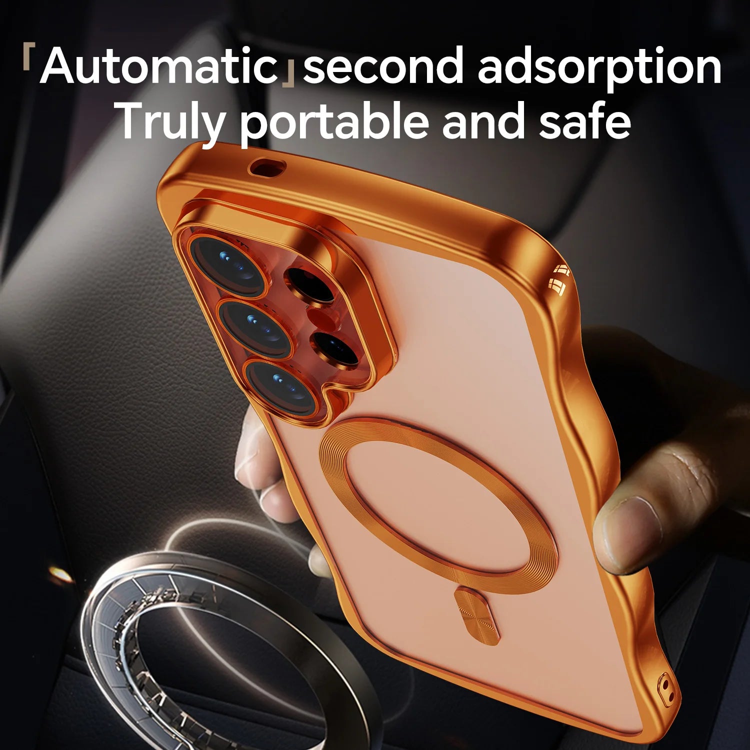 Plating Wave Frame Magnetic for Magsafe Case For Samsung S26 Ultra S26 Plus S26 Edge S26 Wireless Charging Clear TPU Soft Cover