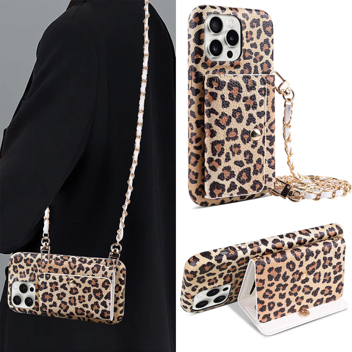 Luxury High-end PU Leather Wallet Case For iPhone 16 15 14 Plus 13 12 11 Pro MaxFashion Crossbody Multifunctional Cover