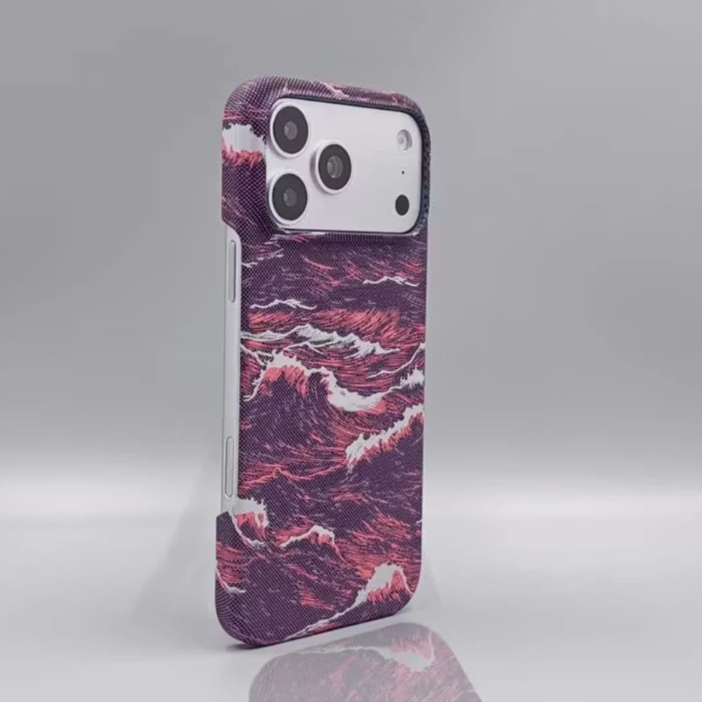Ultra Thin Frameless Carbon Fiber Texture Magnetic Case For iPhone Air 17 16 15 14 13 Pro Max For Magsafe Hard PC Phone Cover