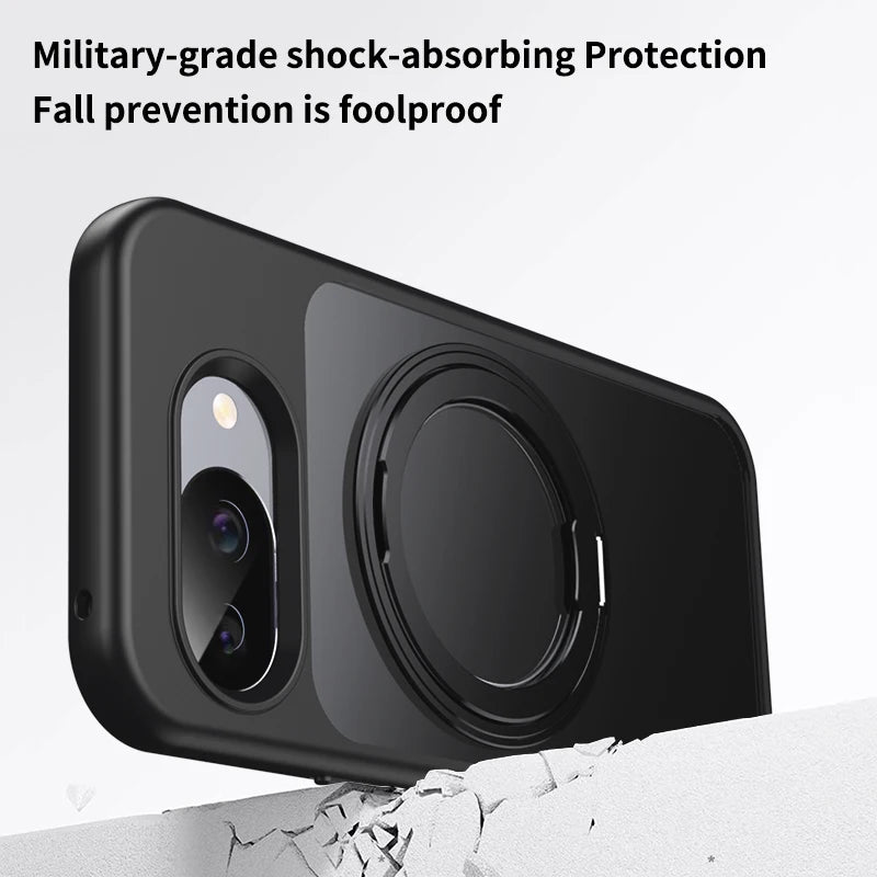 For Google Pixel 10a Case For MagSafe Magnetic 360 Holder Ring Cover Matte Transparent Shell Shockproof Bumper