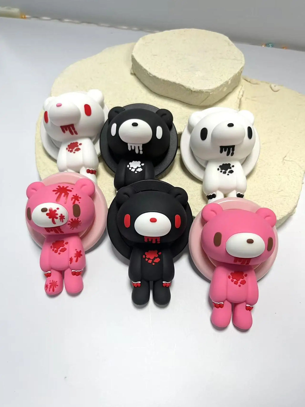 Gothic Bear Phone Grip&Stand–Unique Bloody Design,360° Rotatable,Stylish Accessory for All Phones, Add Edgy Charm to Your Device