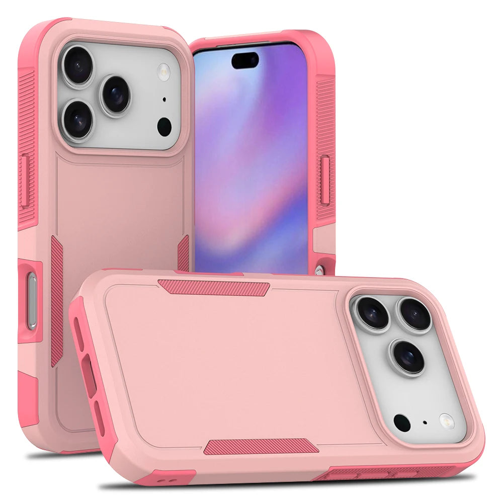 High Quality OTT PC Case Box For IPhone 17 Pro Max Air 16 E 15 14 Plus 13 12 2IN1 Hybrid Dual Layer Armor Shockproof Back Cover