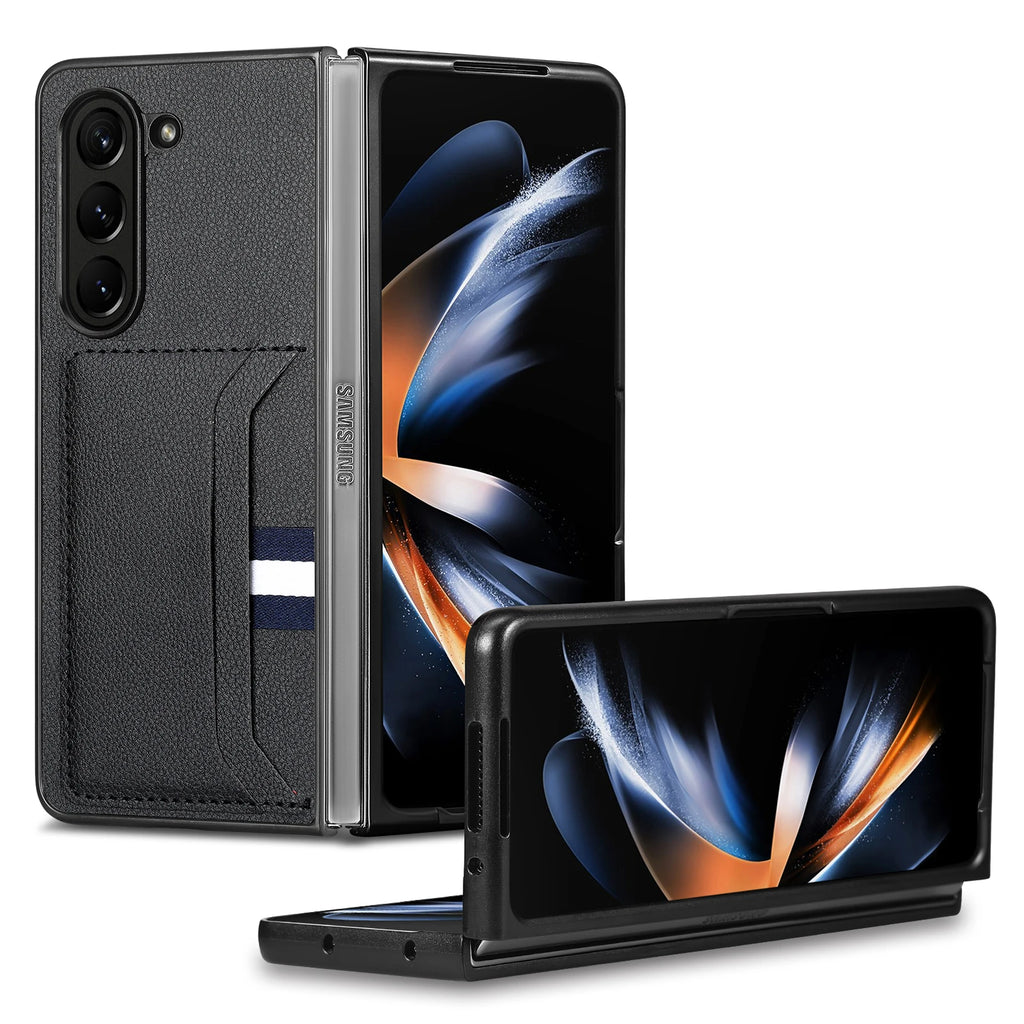 Card Holder Case for Samsung Galaxy Z Fold 7 6 5 fold7 fold6 Fold3 Fold2 Fold5 Fold4 Fold 3 2 4 Leather Mobile Phone Bag Cases