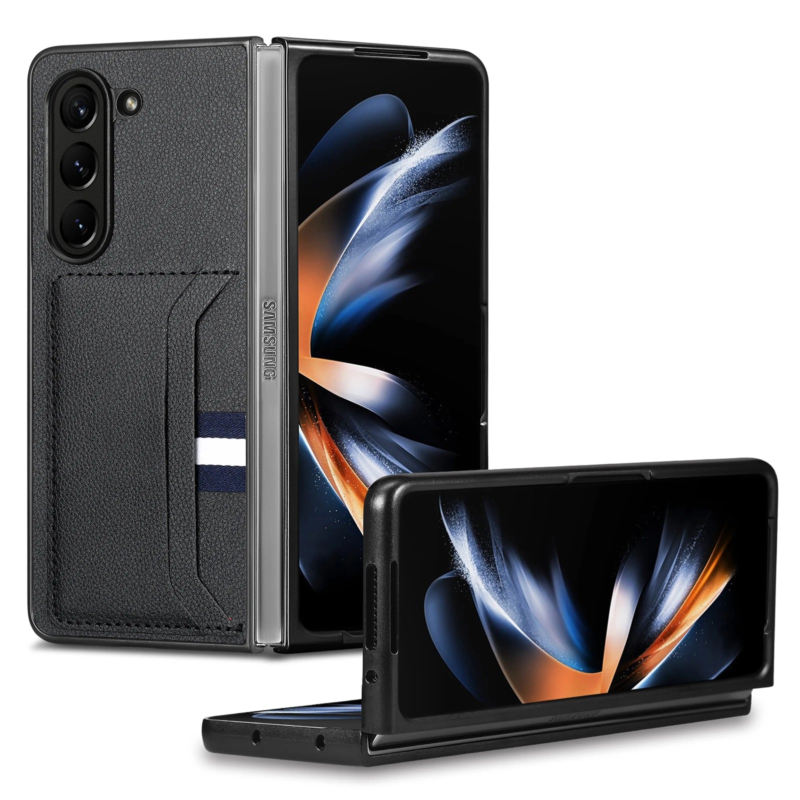 Card Holder Case for Samsung Galaxy Z Fold 7 6 5 fold7 fold6 Fold3 Fold2 Fold5 Fold4 Fold 3 2 4 Leather Mobile Phone Bag Cases