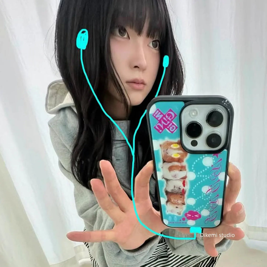 Korean White Polka Dots Guinea Pig Phone Case For iPhone 17 Air 16 Pro Max 15 14 Plus 13 12 11 Shockproof Silicone Back Cover