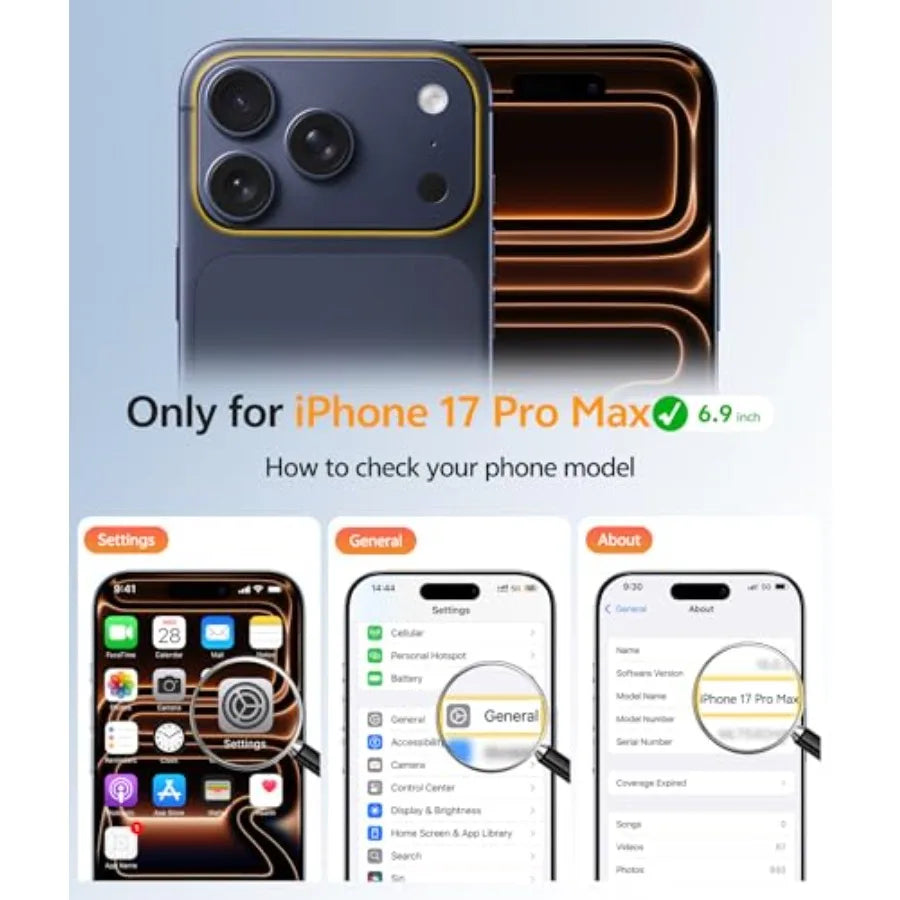 for iPhone 17 Pro Max Case: [Compatible with Magsafe] Translucent Matte Cases with [Full Camera Protection] [Screen Protector]