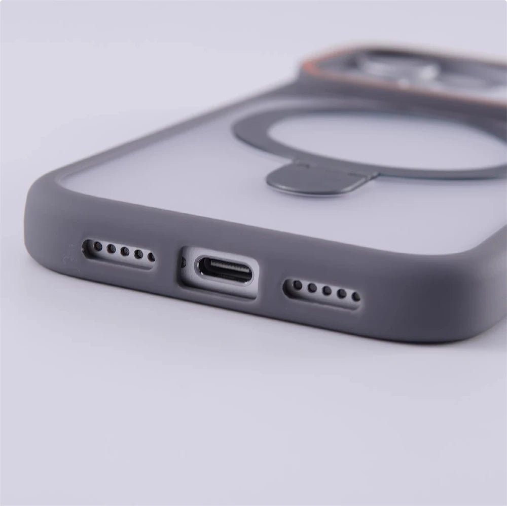 Matte Translucence Magnetic Ring Stand Bumper Case For iPhone 17 Pro Max 16 15 Plus 14 13 12 For Magsafe Shockproof Holder Cover
