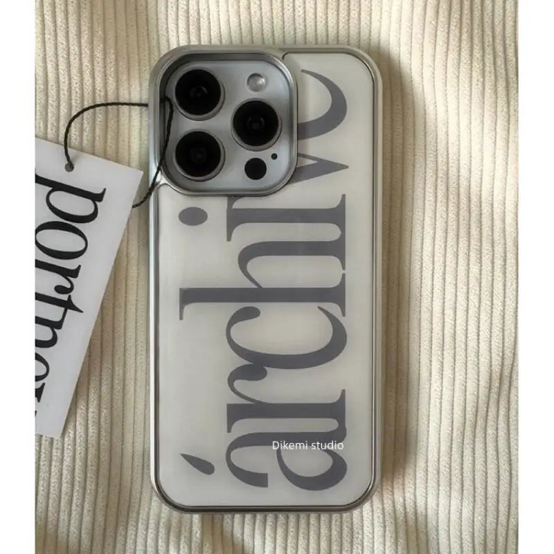 Ins Minimalist And Personalized Letter Archive Simple Drip glue Phone Case For IPhone 17 16 15 14 13 12 11 Pro Max Plus Cover