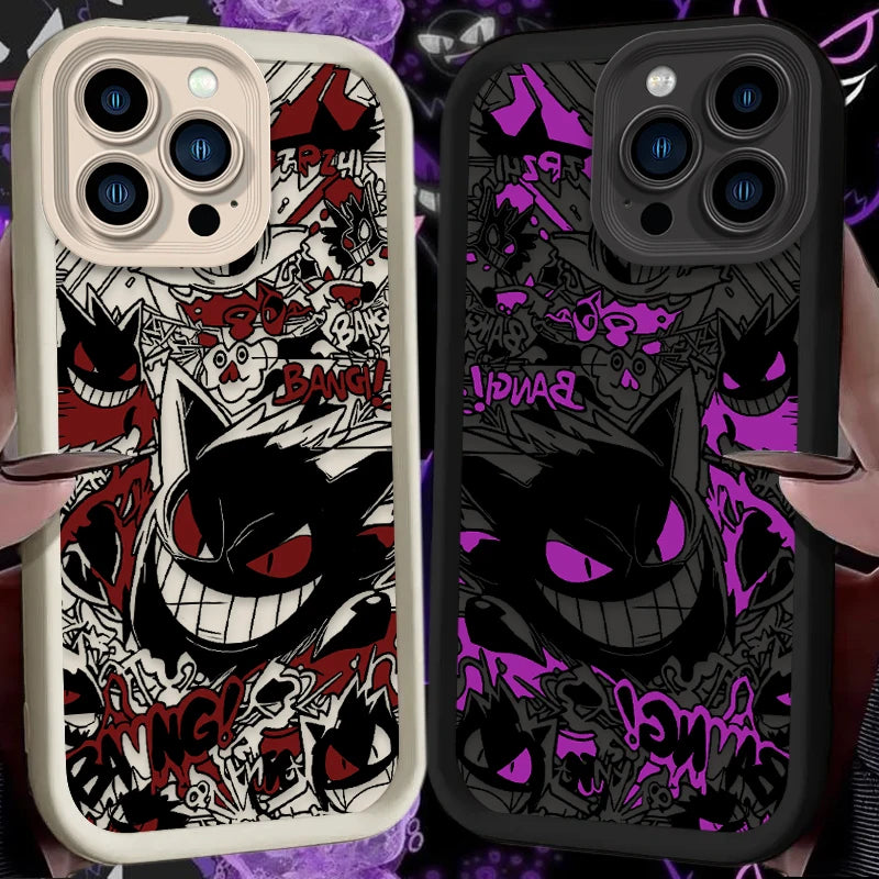 P-Pokemon Gengar Graffiti Phone Case for iPhone 17 Air 16 16E 15 14 13 12 11 Pro Max X XS X S Max XR SE 2020 SE4 7 8 Silicone