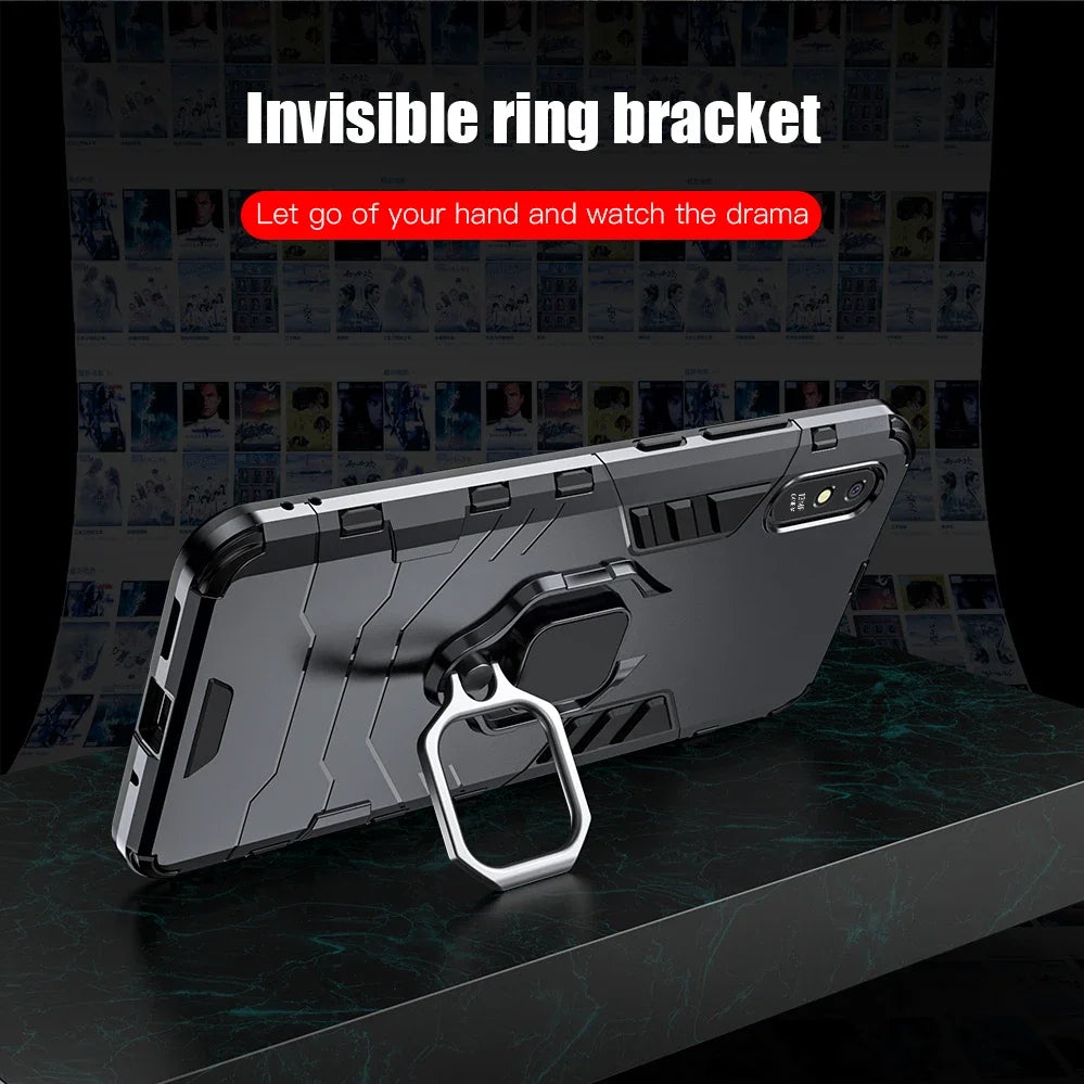 Shockproof Armor 360° Rotate Magnetic Ring Holder Case For XM POCO F7 F6 X7 X6 M6 Pro 4/5G C75 C65 PC+TPU Rugged Protect Cover