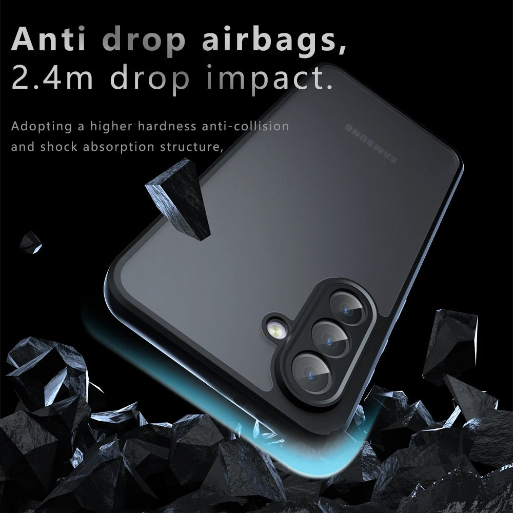 Airbag Super Protection Soft TPU+PC Clear Matte Back Cover For Samsung Galaxy A56 A36 A16 A26 5G Phone Case