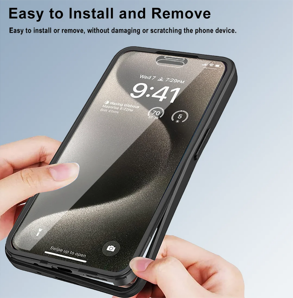 360 Double Sided Full Protection Magnetic Phone Case For iPhone 17 16 15 14 12 13  Pro Max  with Screen Protector Clear Cover
