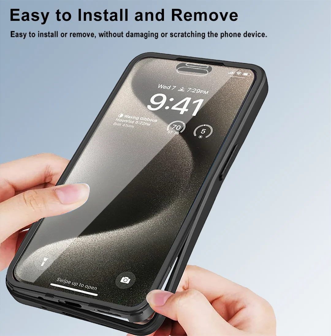 360 Double Sided Full Protection Magnetic Phone Case For iPhone 17 16 15 14 12 13  Pro Max  with Screen Protector Clear Cover