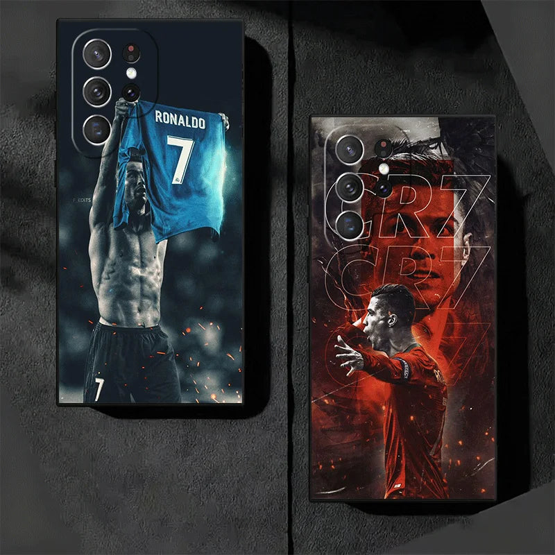 Football Star R-Ronaldo C-CR7 Soft Phone Case for Samsung Galaxy S26 S25 Edge S24 Ultra S23 Plus S22 S21 FE S20 Black Cover Back