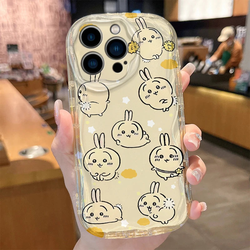 Adorable Plump Rabbit C-Chiikawas Usagi Case for iPhone 17 Air 16 E 15 14 Plus 13 12 Mini 11 Pro Max Shockproof Covers Funda