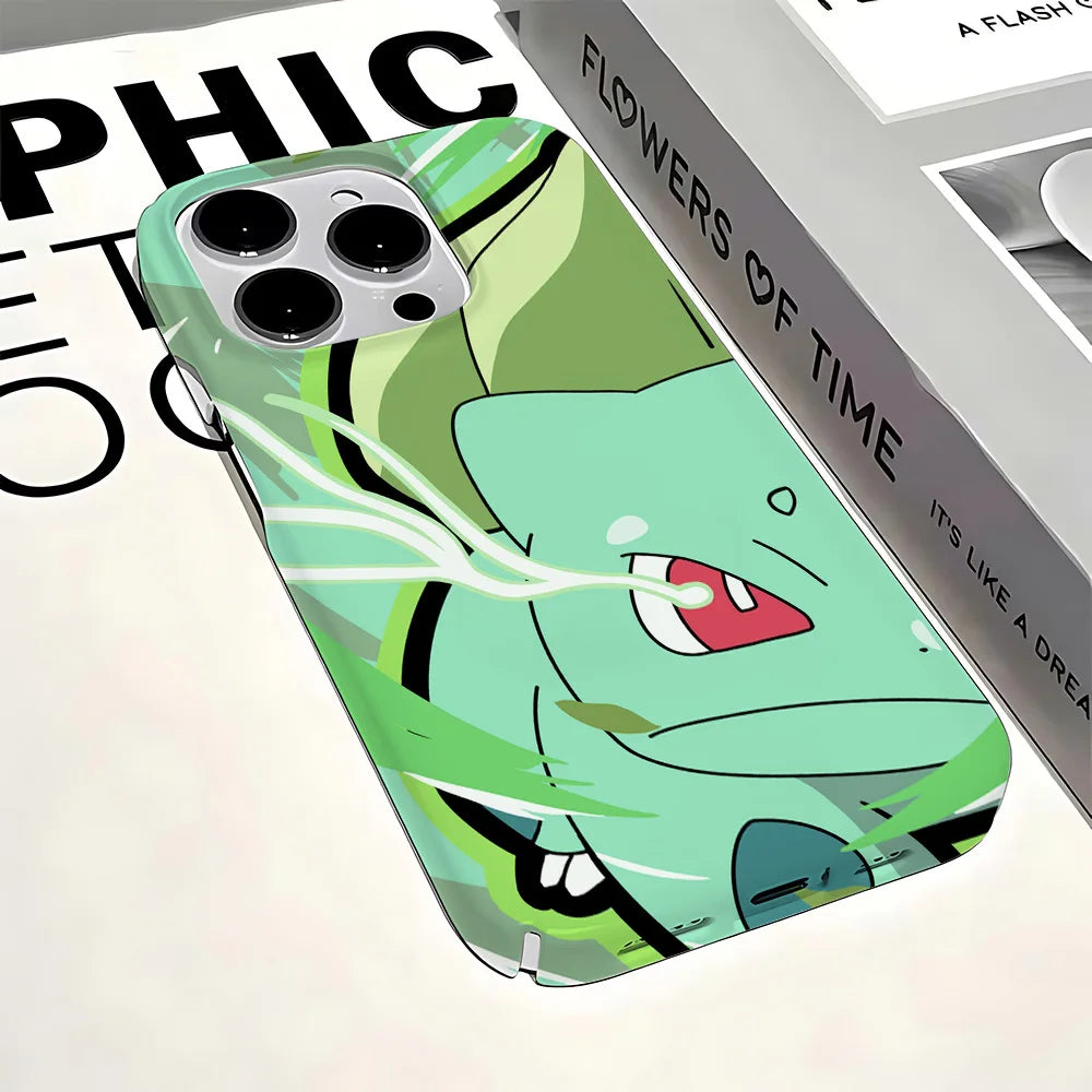Cute Cartoon Pikachus Phone Case for iPhone 16 15 14 13 12 11 Pro Max XS XR XSMax 6 7 8 Plus Glossy HD Hard PC Cover
