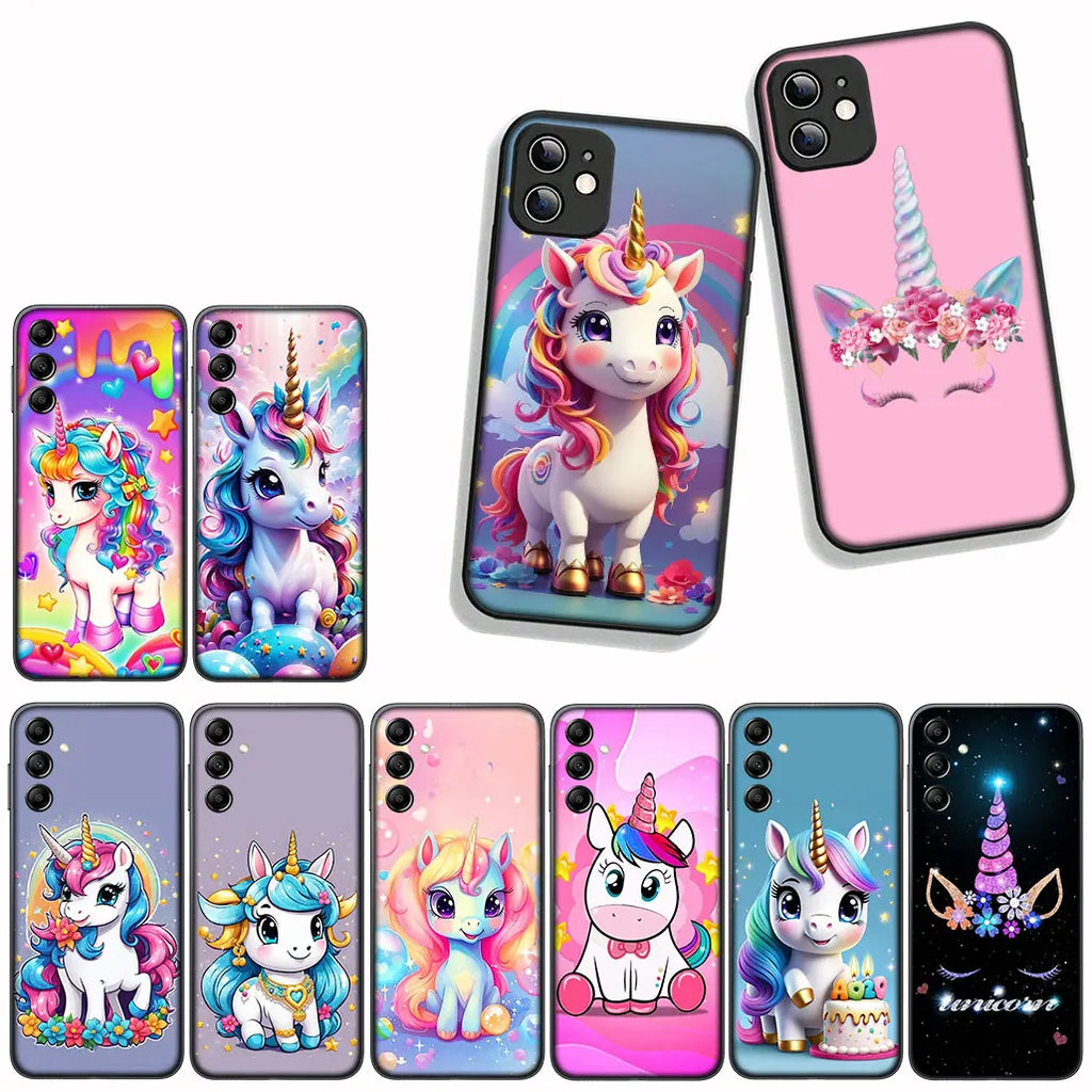 Cover for Samsung Galaxy S25 S23 S22 S24 FE Ultra S10 Plus A05 A06 A15 A16 A26 A35 S10E Case Wallpaper Unicorn Lovely Poster