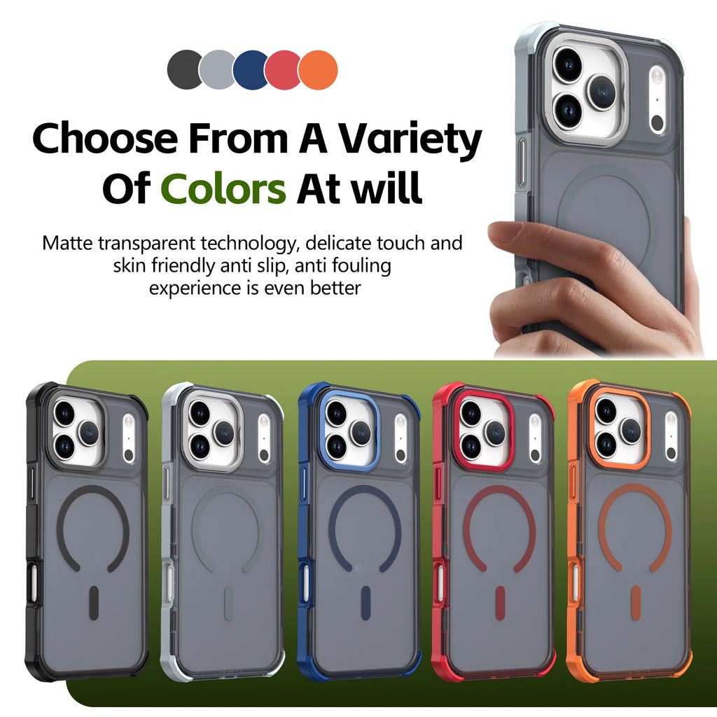 Clear AG Matte Armor Magnetic Case For iPhone 17 Air 17e 16 16e 15 14 13 12 11 Pro Max Plus For Magsafe Wireless Charging Cover