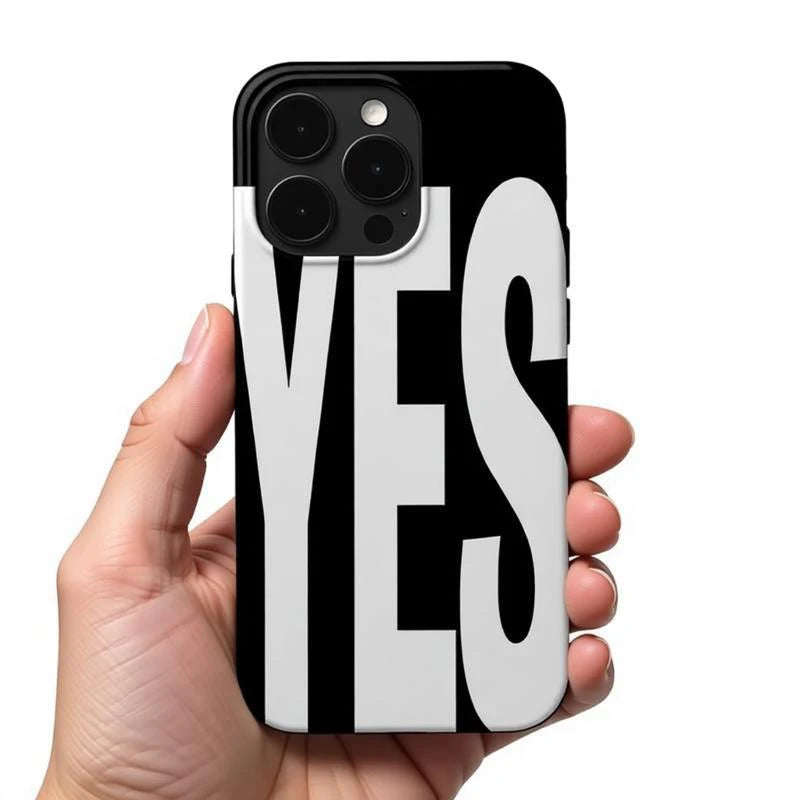 YES NO Simple Pure Phone Case For iPhone 17 16 15 14 13 12 Pro Max Mini 11 XR SE XS 8 7 Plus Air ProMax Cover
