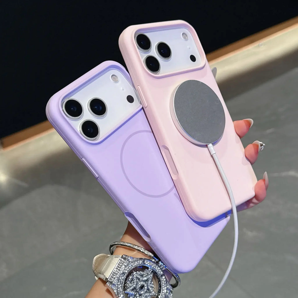 Matte Soft Liquid Silicone Phone Case For iPhone 17 Pro Max Air 14 13 12 11 15 16  For Magsafe Wireless Charging Cover