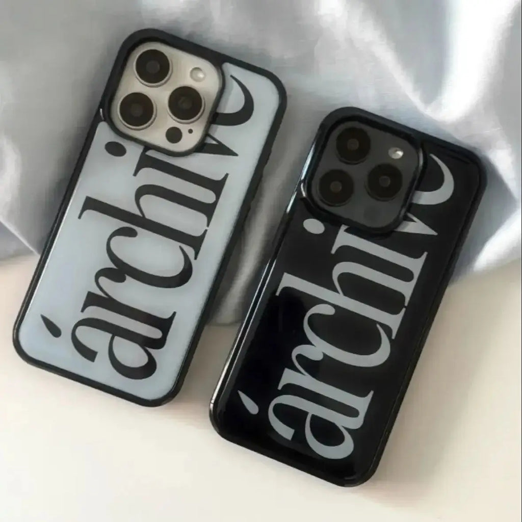 Korean Ins Simple Personality Old Money Style Archive Letter Phone Case For IPhone 17 16 15 14 13 12 11 Pro Max Plus Y2K Cover