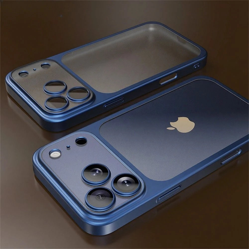 Luxury Plating Color PC Transparent Phone Case For IPhone 17Pro Max 17Air Lens Protection Matte Transparent BackPlate Hard Cover