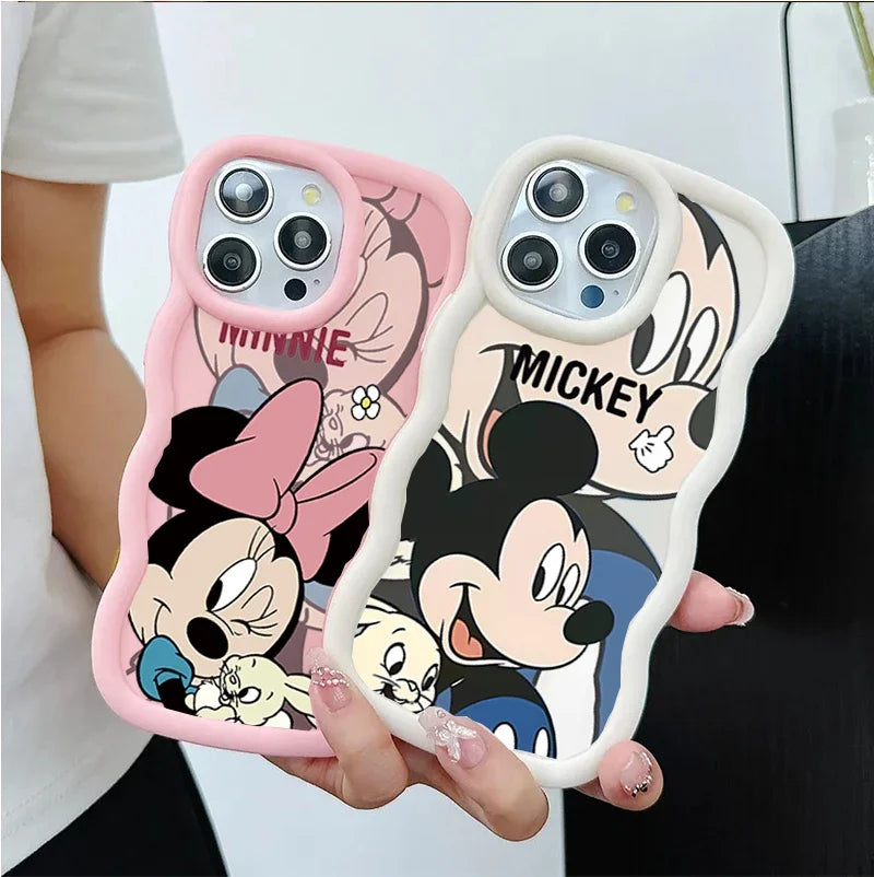 Adorable Mickey Minnie Mouse Case For OPPO A6 Pro A6X A60 Reno 15F 14F 13F 12 11 10 Pro 12F 11F 8T A5 Pro A79 5G Disney Shell