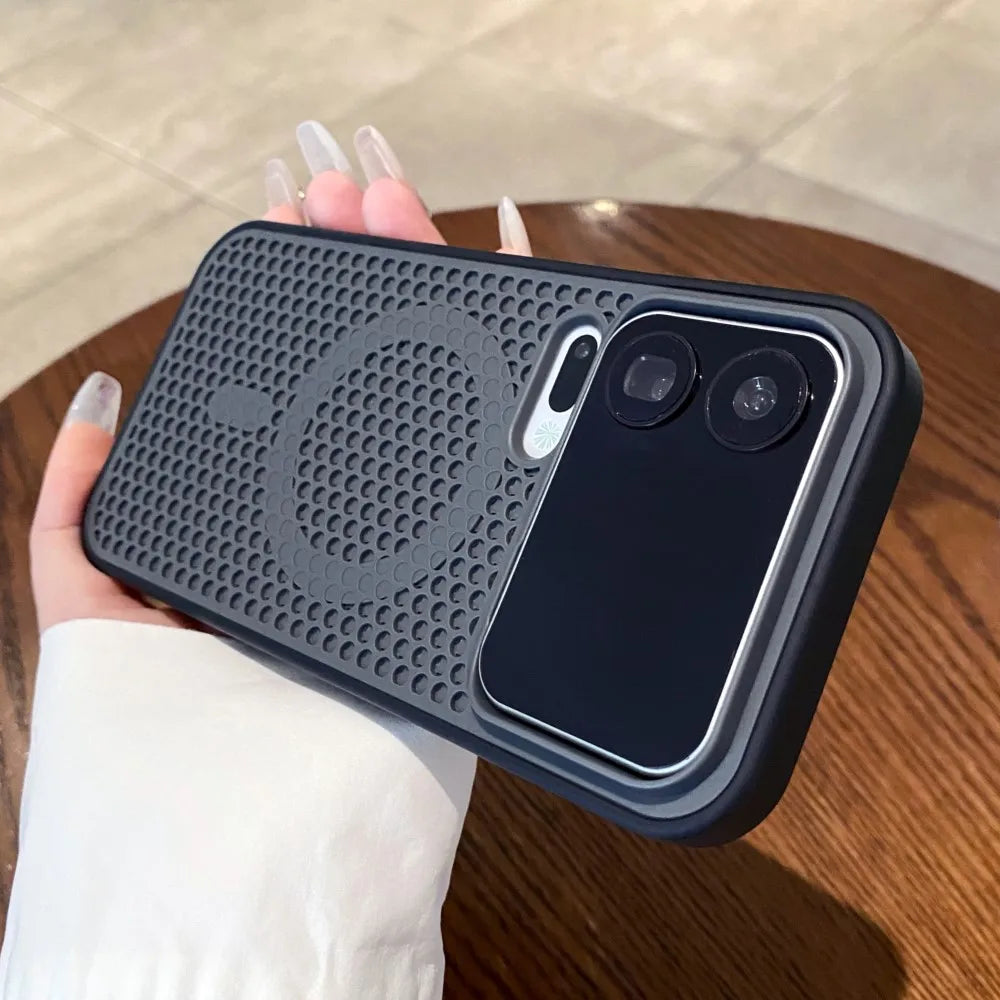 Luxury Honeycomb Mesh Hole Heat Dissipation Case for Xiaomi Mi 17 Pro Max 15 14 Pro 13 Shockproof For Magsafe Magnet Matte Cover