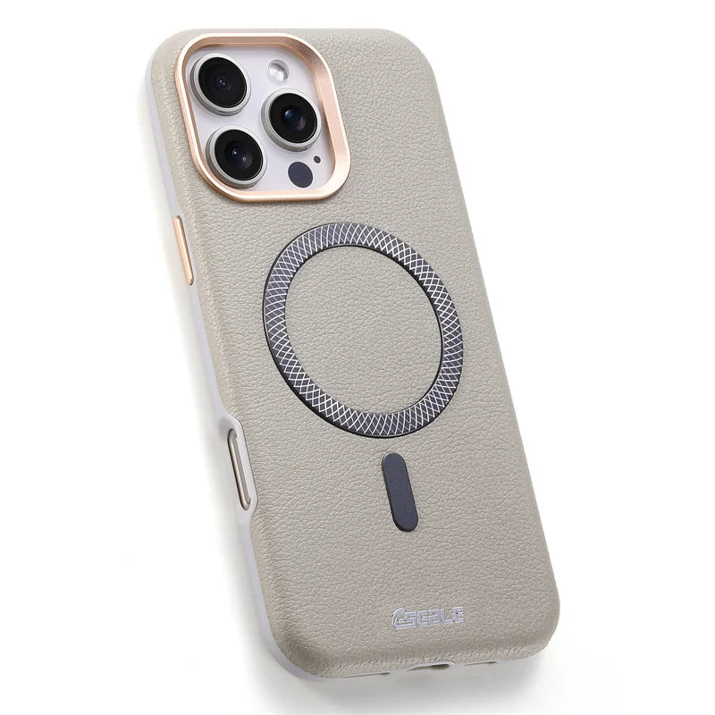 Luxury PU Leather Magnetic For Magsafe Phone Case For iPhone 13 14 15 16 17 Pro Max 16 Plus wireless charging shockproof Cover