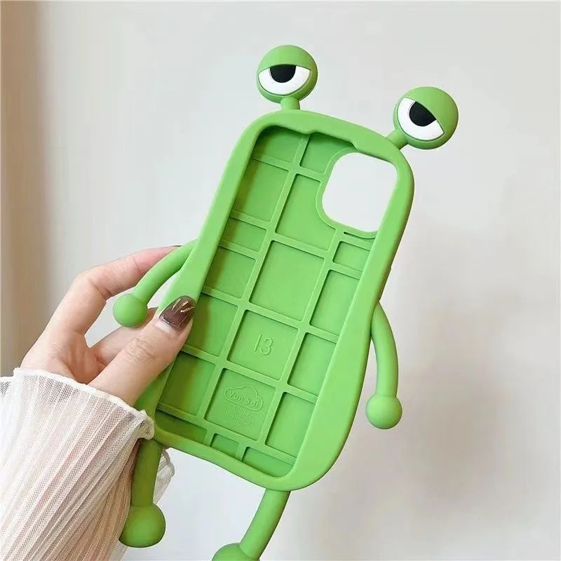 Funny Cute 3D Frog Soft Silicone Case protection For iPhone 14 13 11 12 15 16 17 Pro Max 6 7 8 Plus X XS Max Coque