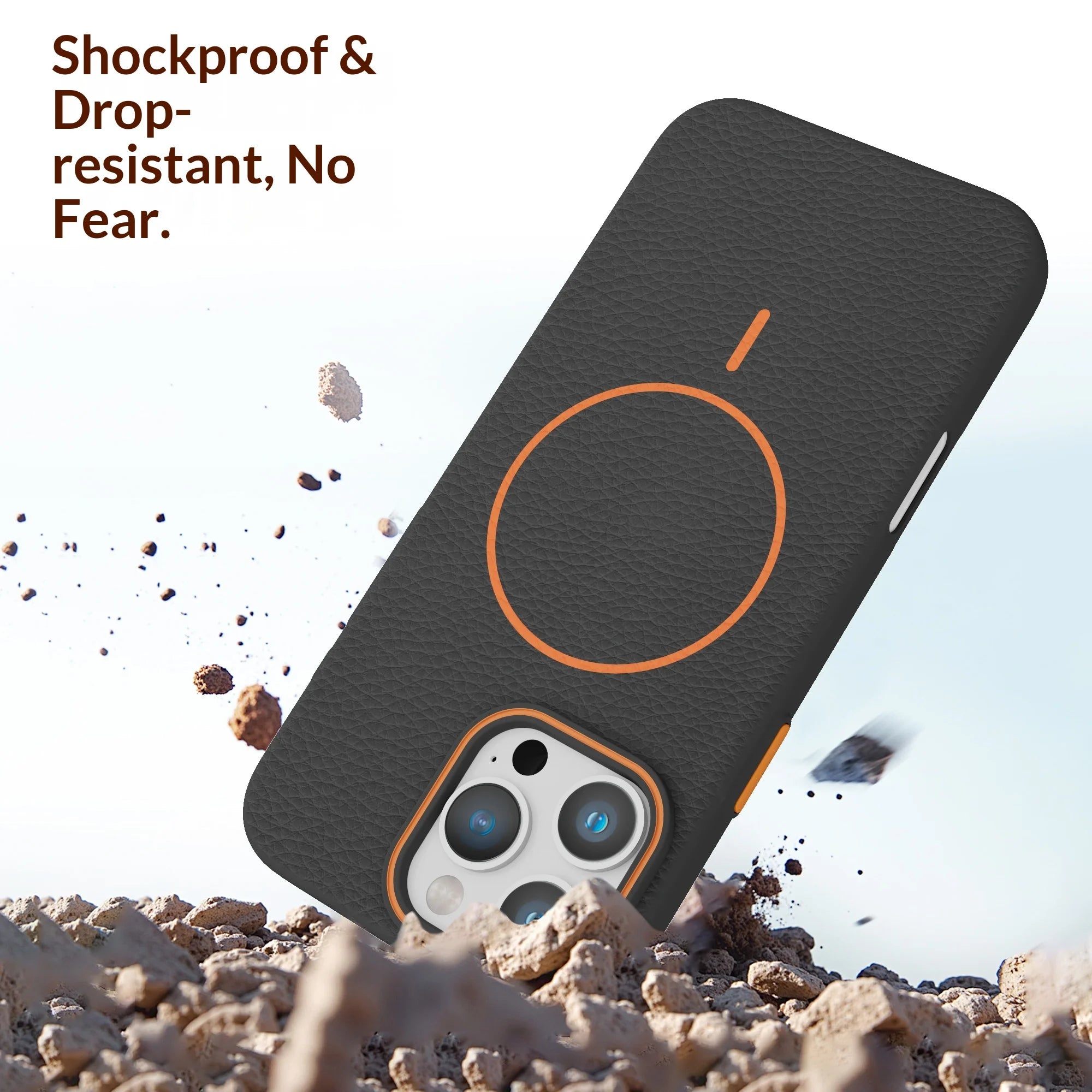 Luxury Lichee Pattern Leather Strong Magnetic Phone Case for iPhone 17 Pro Max 16 Plus 15 14 13 12 for Magsafe Shockproof Cover