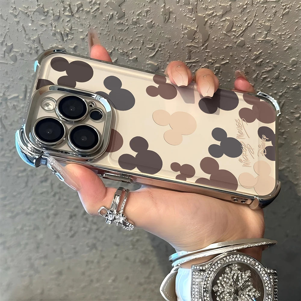 Cute Mickeys Mouses Plating Phone Case For Google Pixel 10a 10 9 8 7 9a 8a 7a Pro XL 5G Anti Fall Airbag