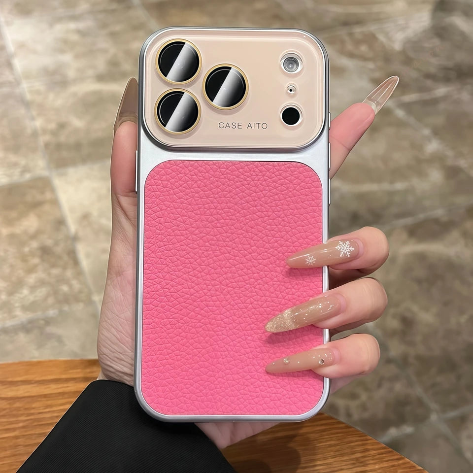 Big Window Leather Matte Magnetic Phone Case For iPhone 17 13 14 15 16 Pro Max Magsafe Luxury Wireless Charge Protector Cover