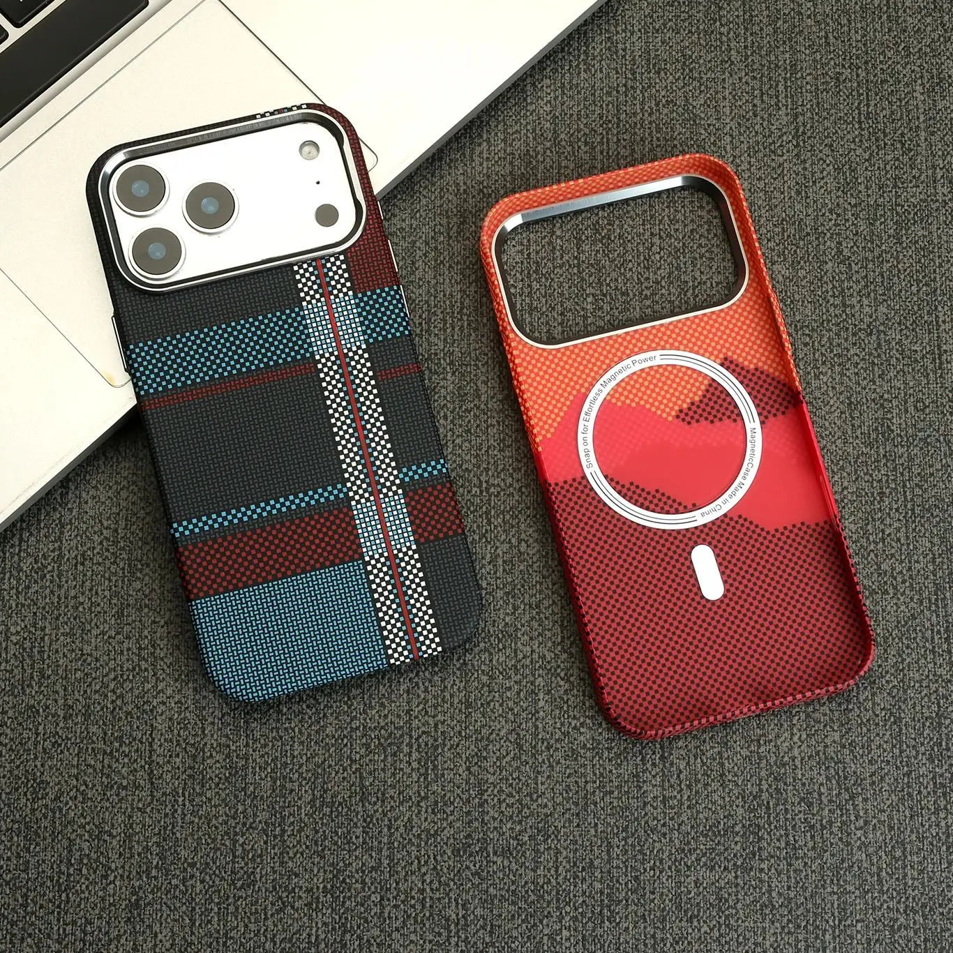 Luxury Kevlar Carbon Fiber Hard PC For Magsafe Phone Case For iPhone 17 Air 16 15 14 13 Pro Max Magnetic Wireless Charge Cover