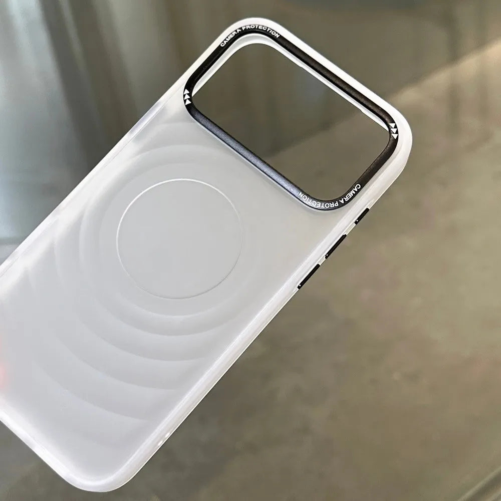 Translucent Smooth Water Ripple Hard PC Case For iPhone 17 Air 16 15 14 13 Pro Max Plus Luxury Frosted Metal Camera Matte Cover