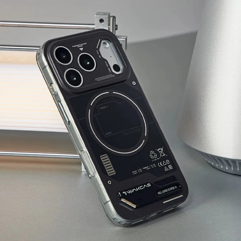 WAKCAS Battery Design Phone Case for iphone 17/16 17 Pro/16 17pro Max Magnetic Anti-fall Full-cover Shell Phone Protective Cover