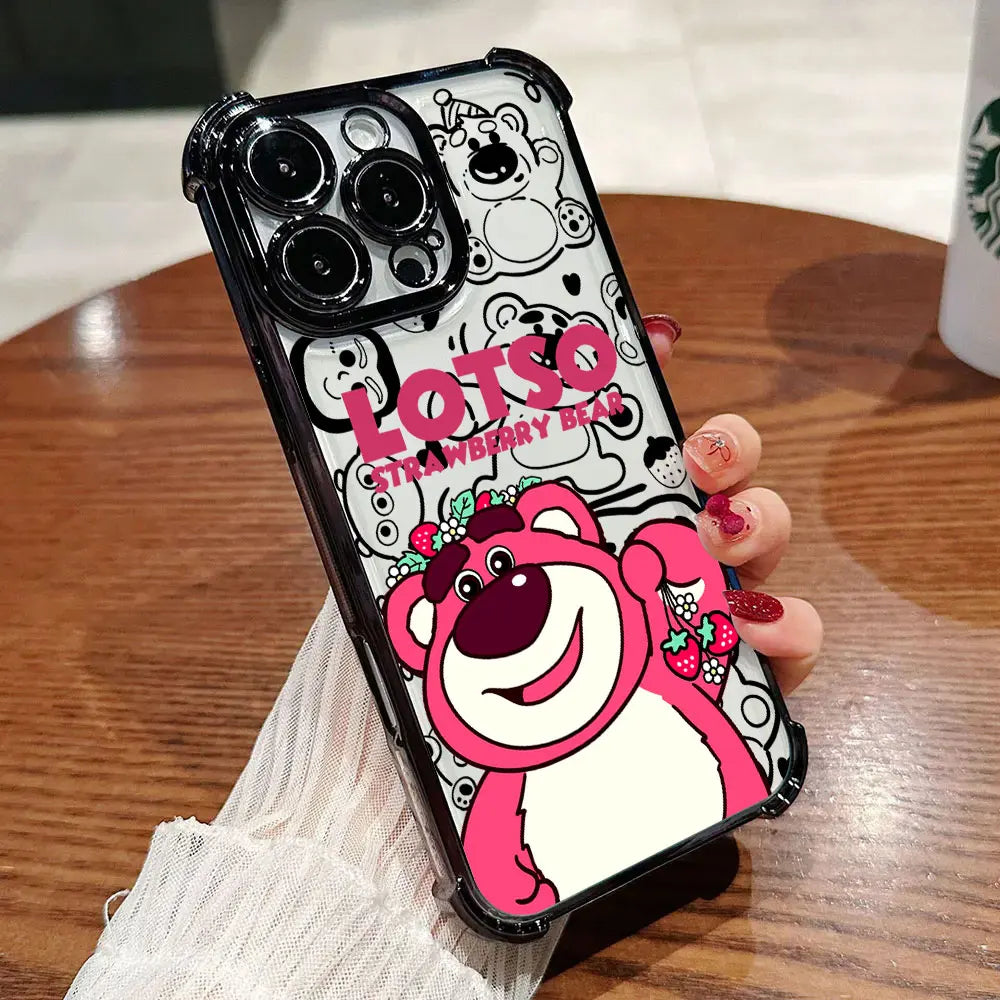 Lotso Strawberry Bear Case For Samsung Galaxy A57 A37 A17 A07 A56 A16 A26 A06 A36 A55 A35 A25 A15 5G A34 A52 A53 A54 Phone Cover