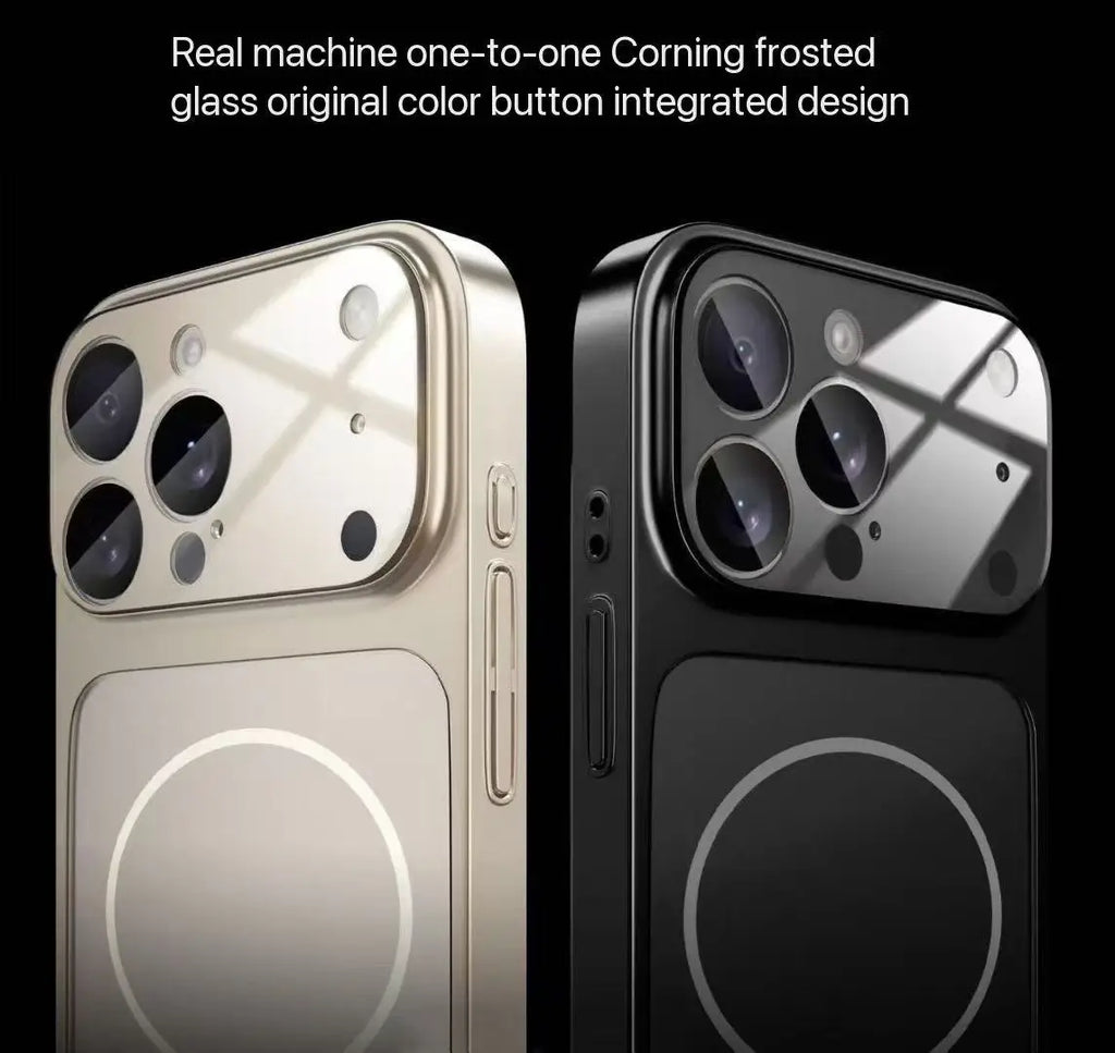 New Luxury frosted glass material shockproof magnetic protective cover for iPhone 17 Air 17 16 15 14 13 Pro Max phone case