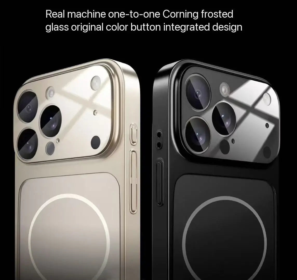 New Luxury frosted glass material shockproof magnetic protective cover for iPhone 17 Air 17 16 15 14 13 Pro Max phone case