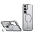 Luxury Metal Bracket Fold Stand Magnetic Phone Case For Samsung S26 S25 Edge S24 S22 S23 Ultra For Magsafe Wireless Charge Cover