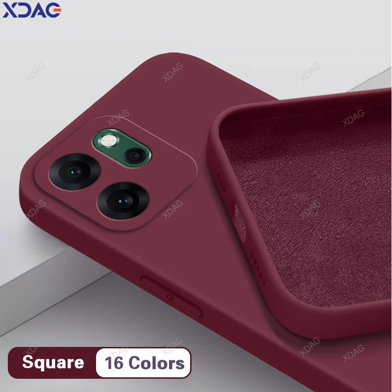 Simple Original Back Cover for OPPO Reno14 F Reno 14F 14FS 14 FS 5G Candy Color Square Liquid Silicone Shell Phone Case Carcasas