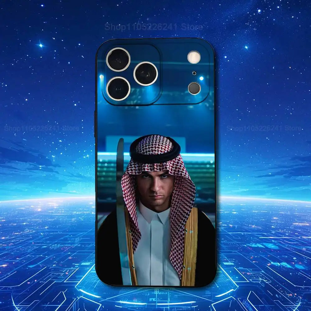 Football R-RoNalDo-ES CR7 Phone Case For iPhone 17,16,15,14,13,12,11,Plus,Pro Max,XS,X,XR,SE,Mini,8,7,Soft Silicone Black