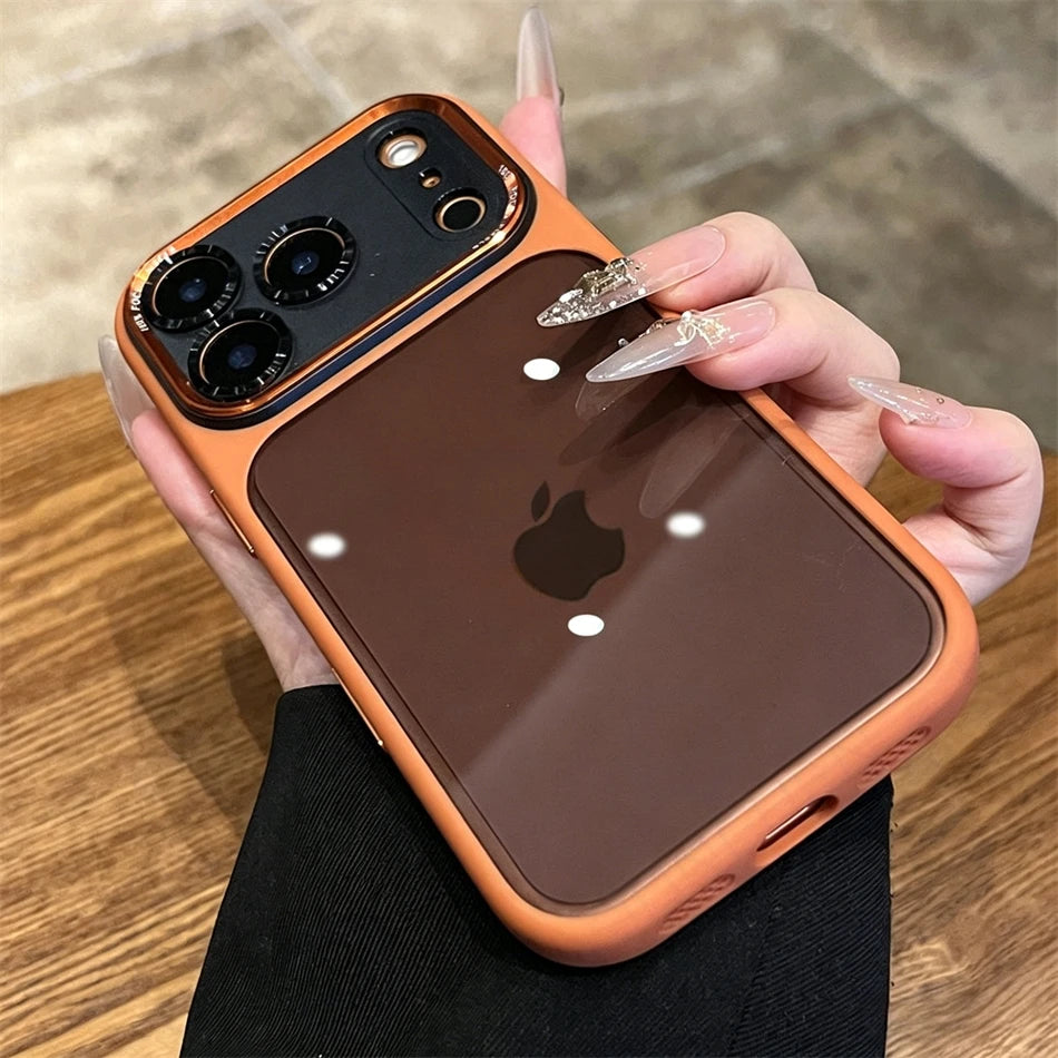 Luxury Hit Color Transparent Case For iPhone 17 16 Plus 15 14 13 Pro Max 17Pro Clear Shockproof Silicone Bumper Alloy Lens Cover