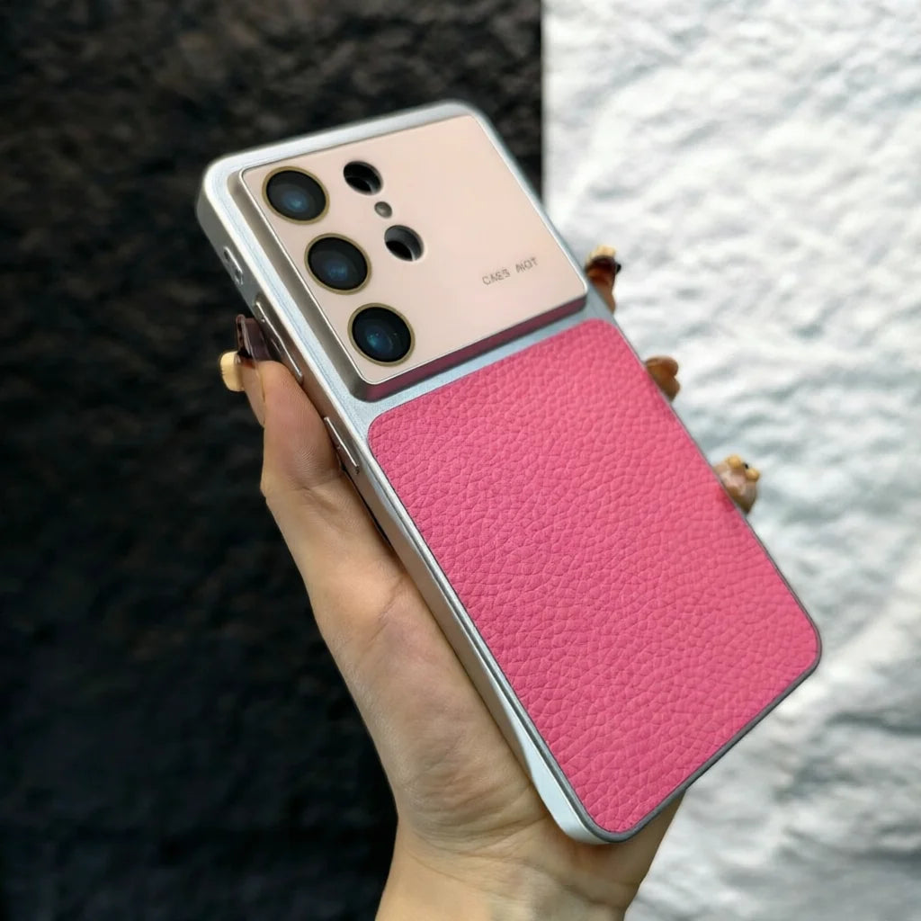 Luxury Lychee Leather Case For Samsung S26 Ultra Full Camera Protector Large Window Cover For Galaxy S26 Plus Slim Matte Fundas