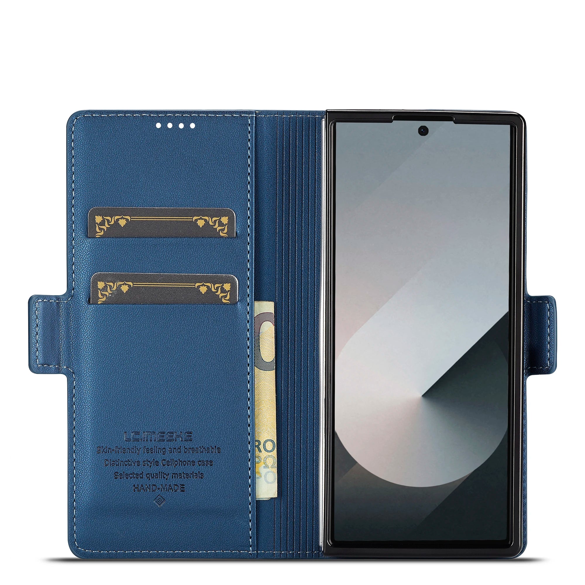Luxury Leather Phone Case For Samsung Galaxy Z Fold 7 6 5 4 3 cover  holder fashion card funda cases