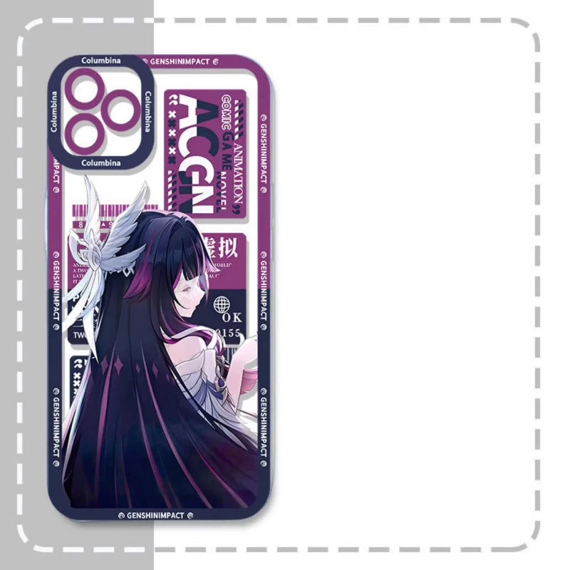 Genshin Impact Lauma Flins Columbina Case For OPPO A5X A3X A3 A5 Pro A60 A38 A18 A17 A16 A15 A78 A98 A35 A58 A54 A36 Clear Cover