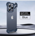Luxury Alien Metal Borderless Phone Case For iPhone 12 13 14 15 16 17 Pro Max Lens Protecti Shockproof Aluminum Alloy Back Cover