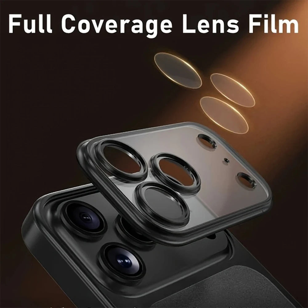 Phone Case For iPhone 13 14 15 16 17 Pro Max Plus Air Luxury Matte Soft Ultra Slim Plating Camera Film Protector Frosted Cover