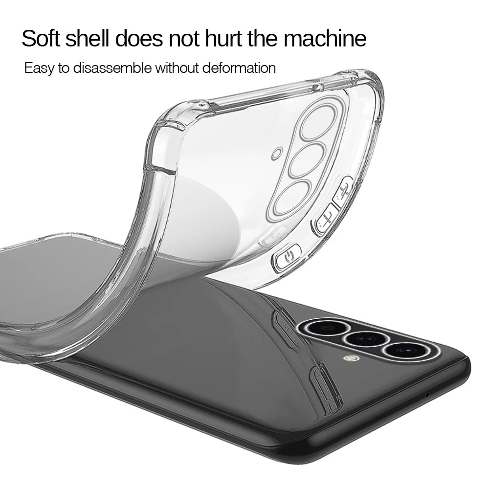 Clear Soft Shockproof Cover Coque For Samsung Galaxy S25 FE Case Lens Protection Shell SamsungS25FE GalaxyS25FE S25FE 5G Funda